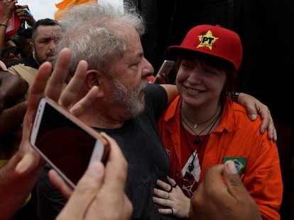 Lula em ato no Rio de Janeiro.