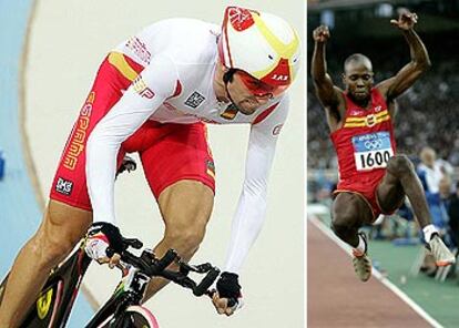 A la izquierda, Sergi Escobar, dos bronces, y a la derecha, Joan Lino Martínez, bronce en longitud.