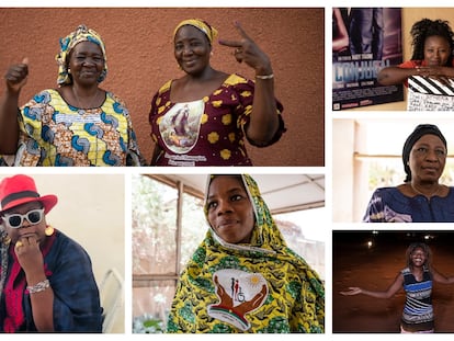 Retratos de Therese y Delphine, Kady, Abibata, Irène, Tipoko y Monique, protagonistas de este reportaje.