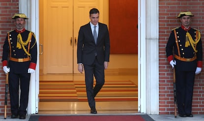 El presidente del Gobierno, Pedro Sánchez, en el Palacio de la Moncloa.