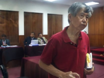 Alberto Fujimori durante la audiencia de este jueves.