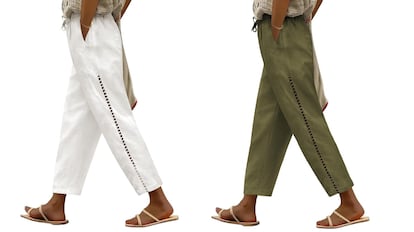 pantalones mujer lino