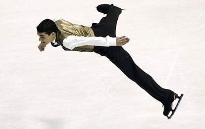Javier Fernández of Spain performs at the Figure Skating European Championships in Zagreb, Croatia.