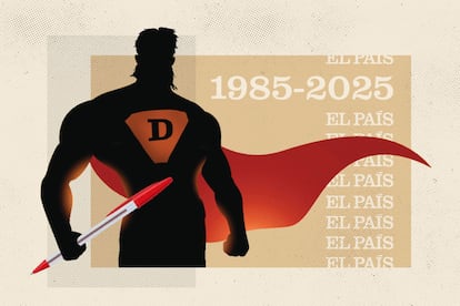 Ilustración dedicada al 40º aniversario del Defensor del Lector de EL PAÍS.