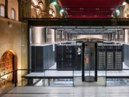 El superordenador MareNostrum, situado en el Centro Nacional de Supercomputaci&oacute;n en Barcelona. 