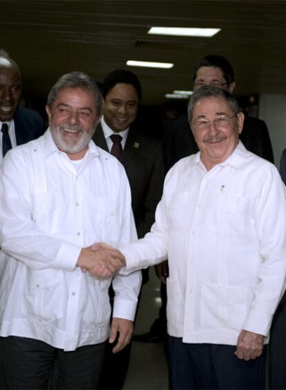 Lula da Silva y Raúl Castro durante su encuentro este jueves en La Habana