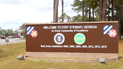 La entrada a la base de Fort Stewart, en Georgia.