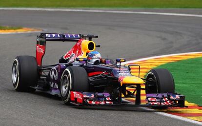 Vettel, en el circuito de Spa Francorchamps.