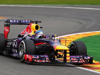 Vettel, en el circuito de Spa Francorchamps.