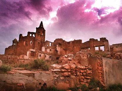 Vista de Belchite, Zaragoza, destruido durante la Guerra Civil.