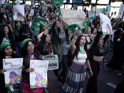 marcha a favor del derecho al aborto en Colombia