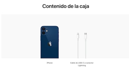 Contenido de la caja de los nuevos iPhone 12.