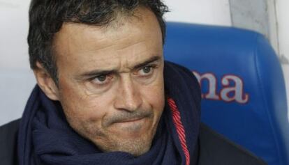 Luis Enrique, durant el partit amb el Getafe.