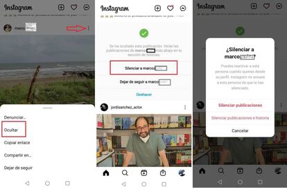 Pasos ocultar publicaciones en Instagram