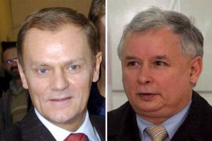 Donald Tusk (izquierda) y Lech Kaczynski.