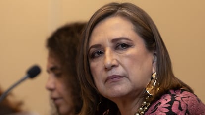 Xóchitl Gálvez en el foro de mujeres en la FIL de Guadalajara, este lunes.