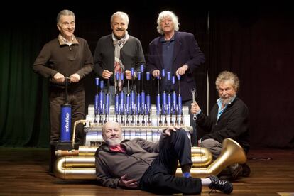 Les Luthiers, retratados en Buenos Aires en 2013.