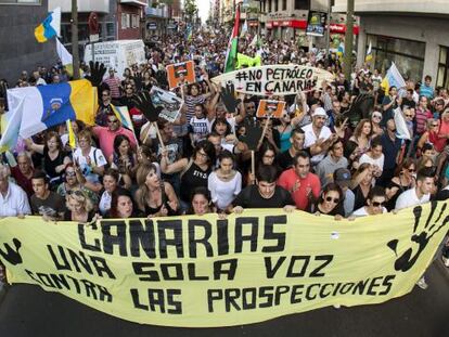 Cabeza de la manifestaci&oacute;n en Las Palmas de Gran Canaria.