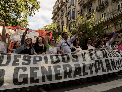 Protesta en Argentina Milei