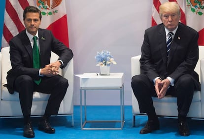 El presidente de EE UU, Donald Trump, con su homólogo mexicano, Enrique Peña Nieto.