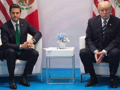 El presidente de EE UU, Donald Trump, con su homólogo mexicano, Enrique Peña Nieto.