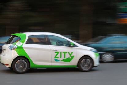 Un veh&iacute;culo de la empresa Zity en Madrid.