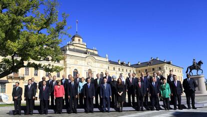 Los líderes del G-20 durante la foto de familia, 6 de septiembre de 2013. El grupo de trabajo anticorrupción del G20 propone crear una red de expertos que se encargue de prohibir la entrada en otros países a las personas acusadas o culpables de delitos de corrupción.