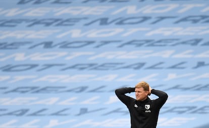 Eddie Howe, durante un partido de Premier la temporada pasada con el Brighton.