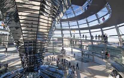Vistas de Berlín desde la cúpula del Reichstag.