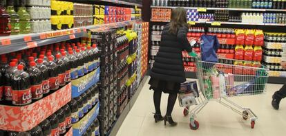 Interior de un establecimiento de Mercadona en Madrid.