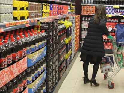 Interior de un establecimiento de Mercadona en Madrid.