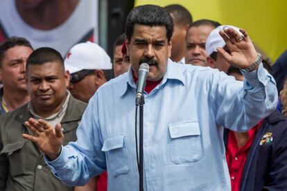 El presidente de Venezuela, Nicol&aacute;s Maduro, en una manifestaci&oacute;n. 