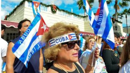 Cubans in Miami celebrating Fidel Castro's death in November 2016.