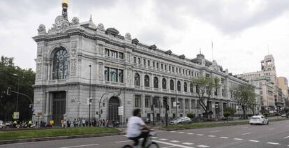 Fachada del Banco de España, en Madrid.