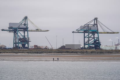 Imagen de archivo de las grúas del puerto de Teesport, en Reino Unido.
