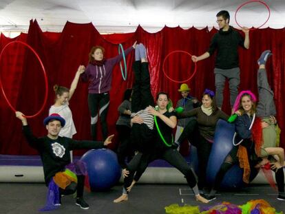 Integrantes del centro de formación para profesionales del circo en Bilbao.