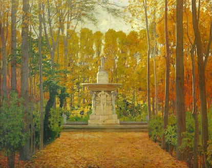 La fuente de Narciso, de Aranjuez, pintado en 1906. Colección particular.