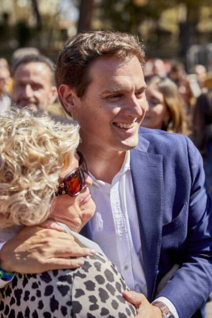 Albert Rivera, presidente do Cidadãos, em ato eleitoral de seu partido em Zaragoza.