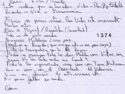 ANOTACIONES SOBRE 'EL BIGOTES' EN LA AGENDA SECRETA