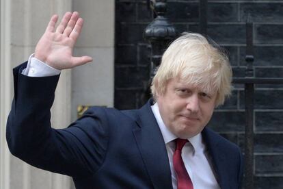 Boris Johnson, a su salida del 10 Downing Street, ayer. 