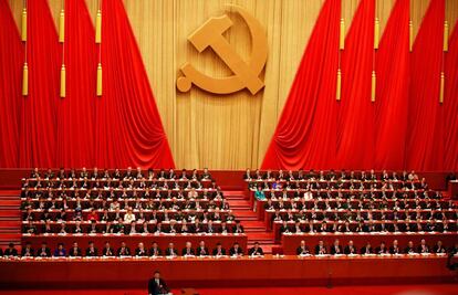 Xi Jinping inaugura el XIX Congreso Nacional del Partido Comunista de China en Pek&iacute;n.