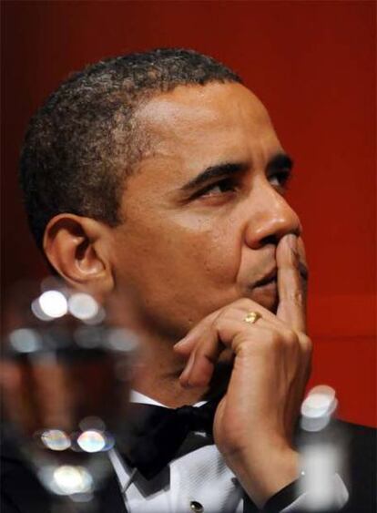 Barack Obama, durante una cena de gala en Washington.