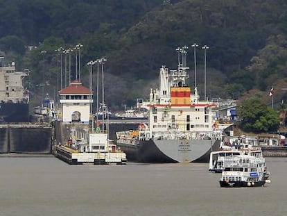 Vista panorámica de la esclusa de Pedro Miguel, en el Canal