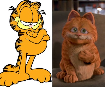 Garfield, la ácida pero entrañable creación felina de Jim Davies, vio como, en su versión cinematográfica, se convertía en una criatura sin gracia hecha enteramente con efectos especiales.