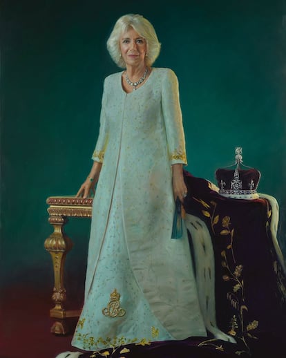 Cuadro de la coronación de la reina Camila, pintado por Paul S. Benney.