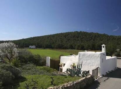 Casa típica ibicenca en el interior de la isla, en Santa Inés.