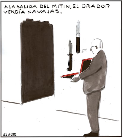 El Roto: la salida del mitin