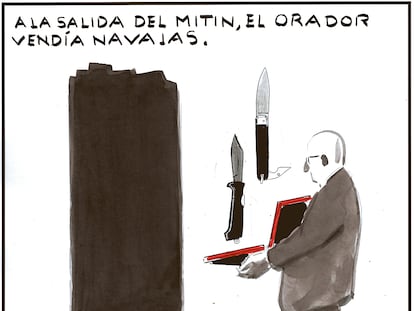 El Roto: la salida del mitin