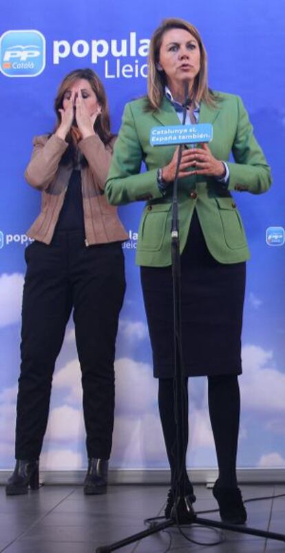 Cospedal y Sánchez-Camacho, hoy en un acto en Lleida.