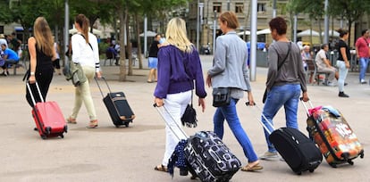 Un grupo de turistas.